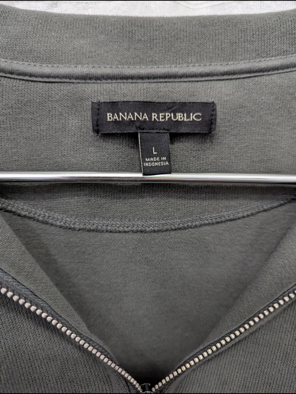 Banana Republic Men's Charcoal Gray Quarter-Zip Pullover